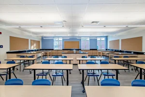 Image of the Yarmouth High School Science Room from the front of the classroom.