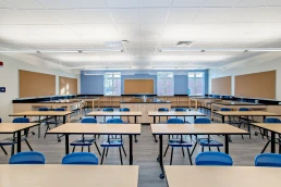 Image of the Yarmouth High School Science Room from the front of the classroom.